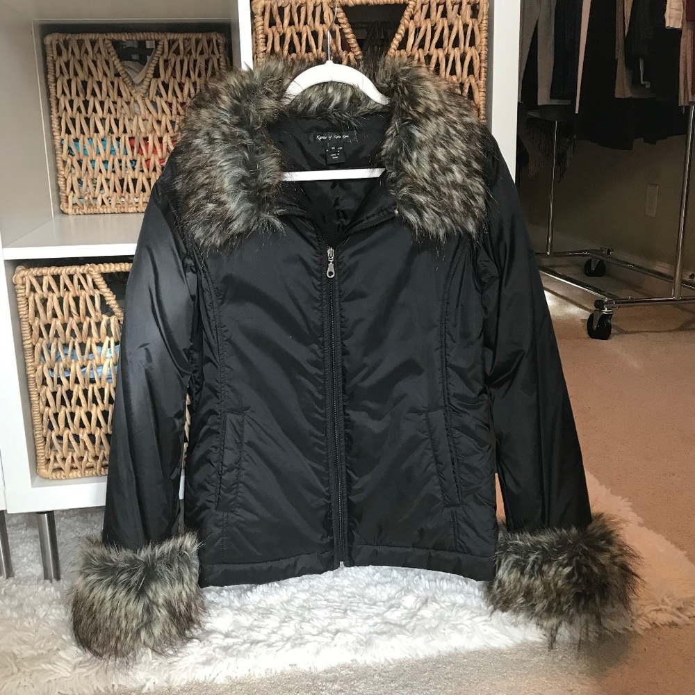 Faux Fur Trim Puffer Coat